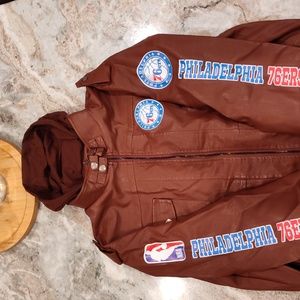 76ers Mens Leather Jacket